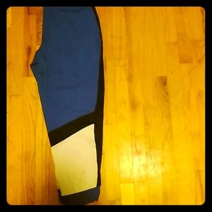 Blue black and white sweat pants